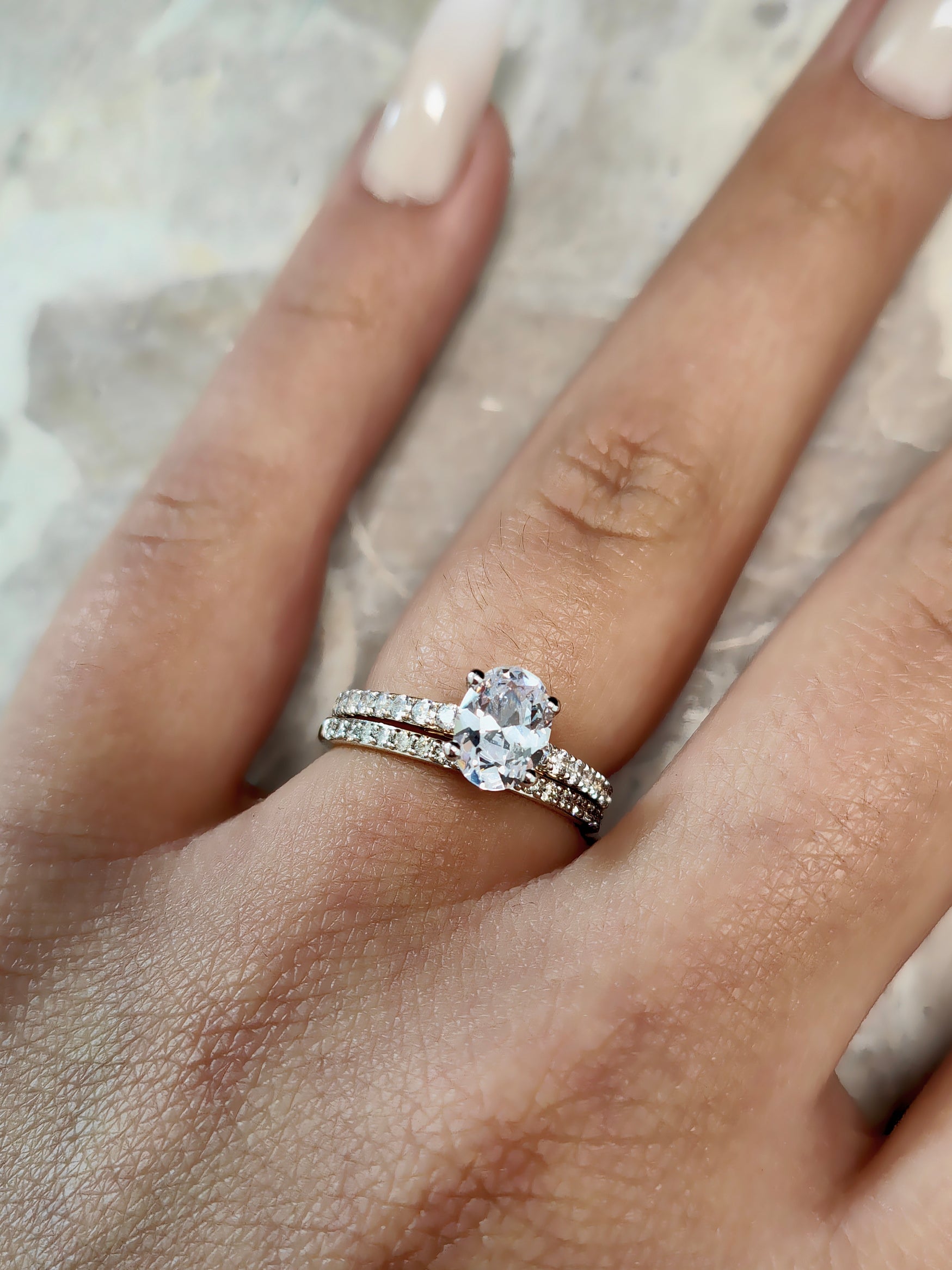 9ct white gold pave diamond wedding ring