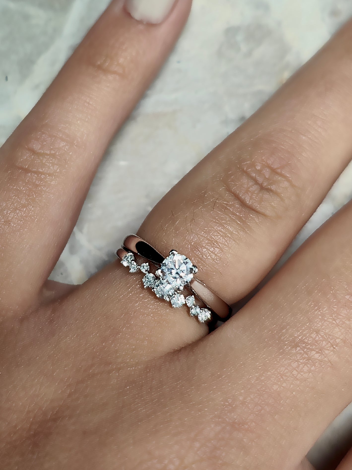 9ct gold Ignatia wedding ring with diamonds