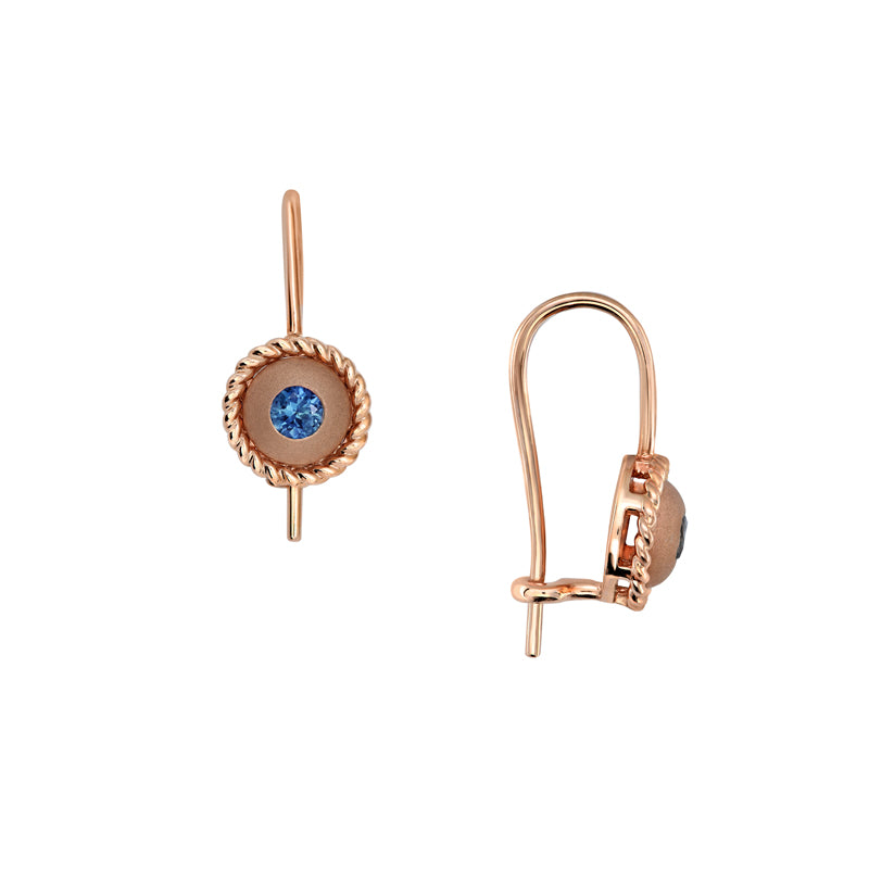 Ana 9ct Rose Gold Australian Blue Sapphire Earrings - Melbourne Jewellers