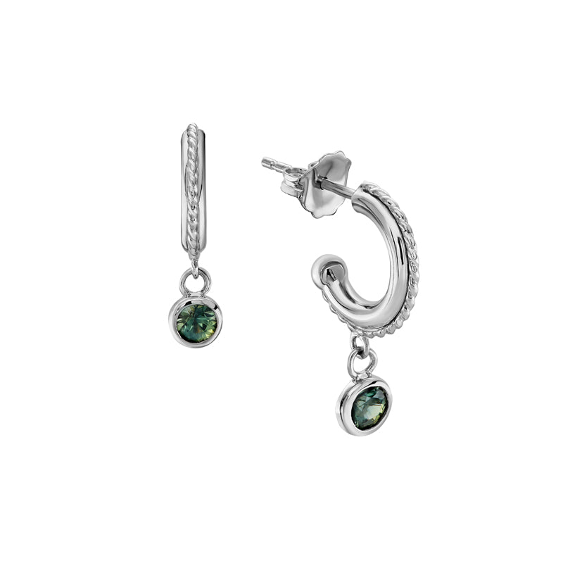 Beth 9ct White Gold Australian Teal Sapphire Earrings - Melbourne Jewellers