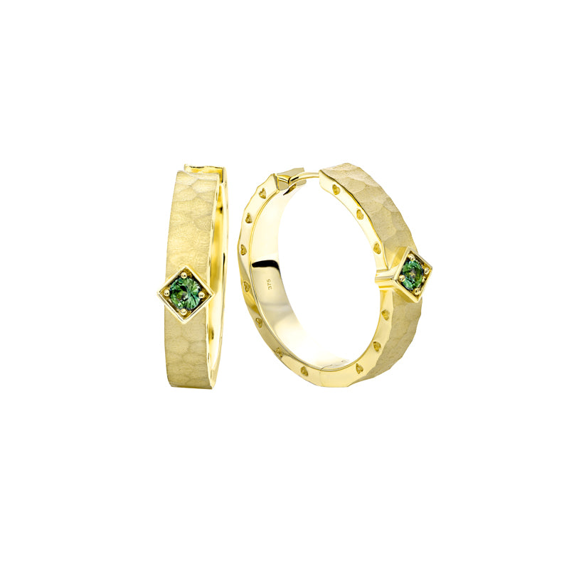 Aspen 9ct Yellow Gold Australian Green Sapphire Earrings - Melbourne Jewellers