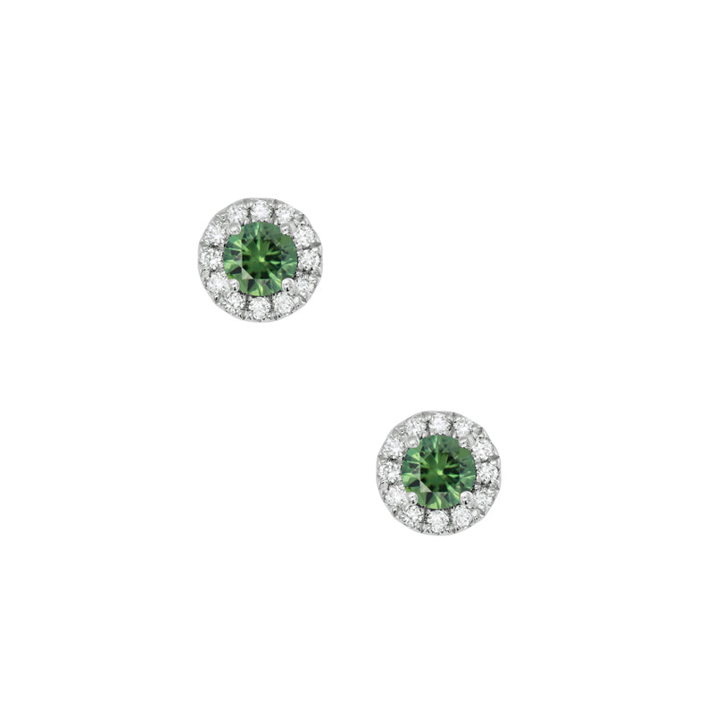 Clarissa 18ct White Gold Australian Green Sapphire Earrings - Melbourne Jewellers