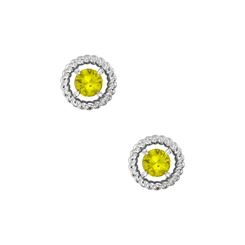 Daphne 9ct White Gold Australian Yellow Sapphire Earrings - Melbourne Jewellers
