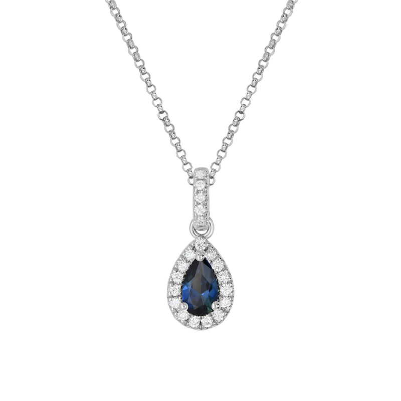 Clarissa 18ct White Gold Australian Blue Sapphire Necklace - Melbourne Jewellers