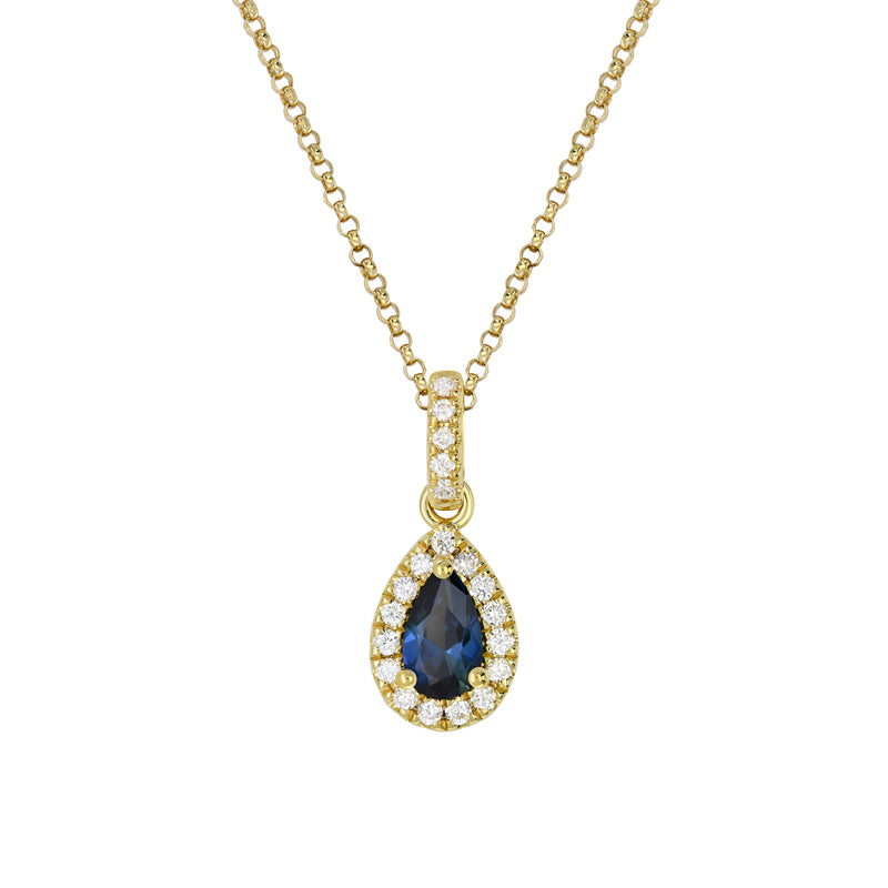 Clarissa 18ct Yellow Gold Australian Blue Sapphire Necklace - Melbourne Jewellers