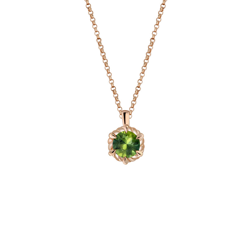 Cleo 9ct Rose Gold Australian Teal Sapphire Necklace - Melbourne Jewellers