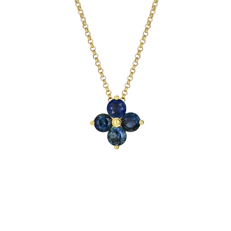 Rianna 9ct Yellow Gold Australian Blue Sapphire Necklace - Melbourne Jewellers