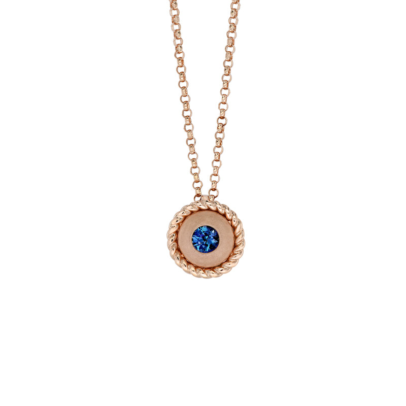 Ana 9ct Rose Gold Australian Blue Sapphire Necklace - Melbourne Jewellers