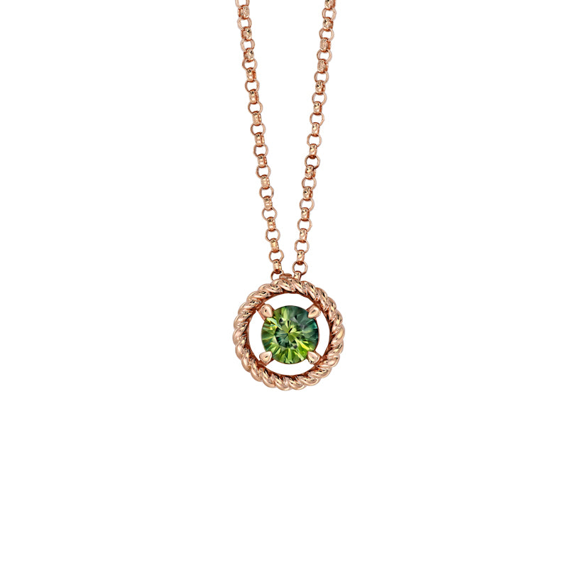 Daphne 9ct Rose Gold Australian Teal Sapphire Necklace - Melbourne Jewellers