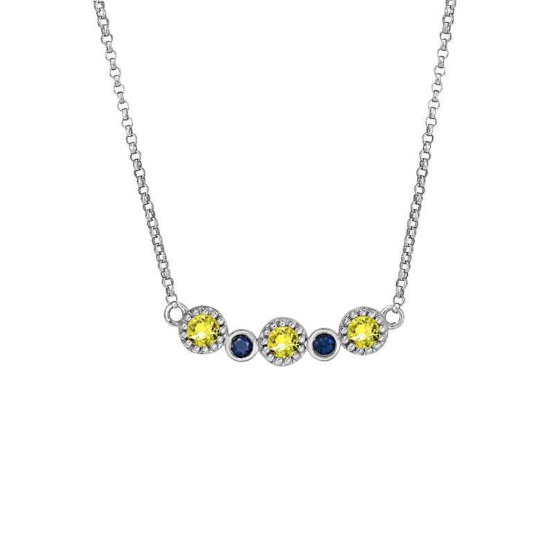 Gwen 9ct White Gold Australian Yellow Sapphire Necklace - Melbourne Jewellers
