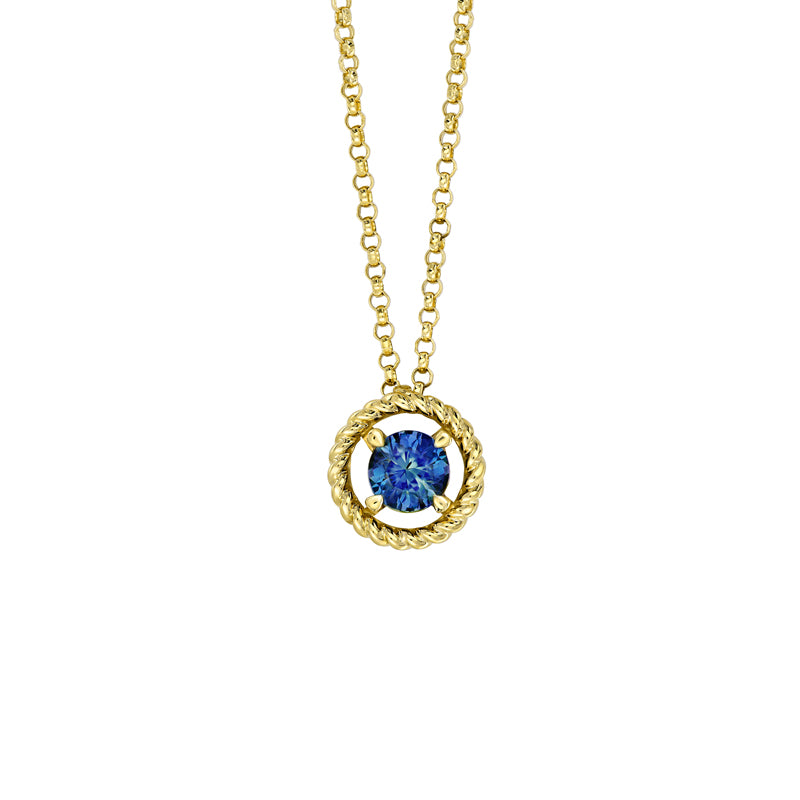 Daphne 9ct Yellow Gold Australian Blue Sapphire Necklace - Melbourne Jewellers