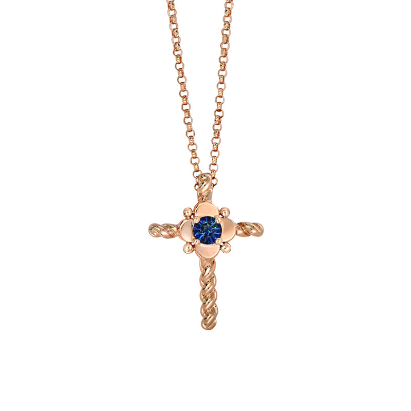 Jolene 9ct Rose Gold Australian Blue Sapphire Necklace - Melbourne Jewellers