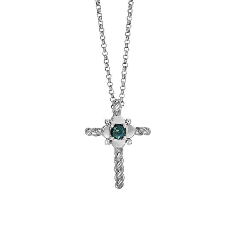 Jolene 9ct White Gold Australian Teal Sapphire Necklace - Melbourne Jewellers