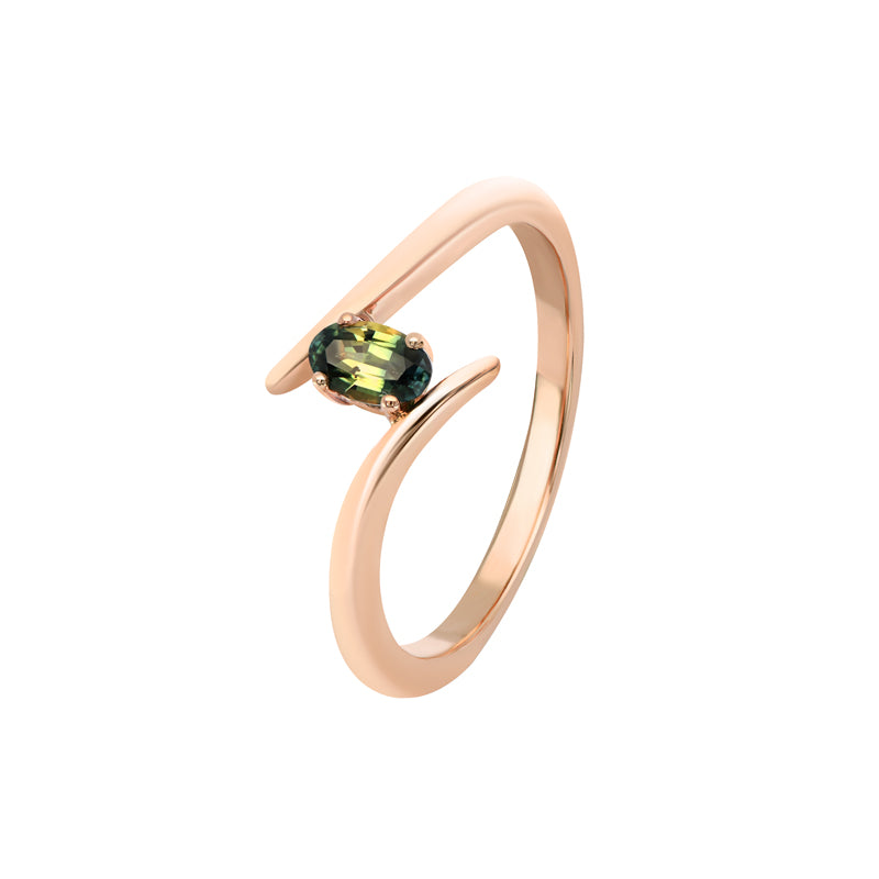 Indee 9ct Rose Gold Australian Teal Sapphire Ring - Melbourne Jewellers
