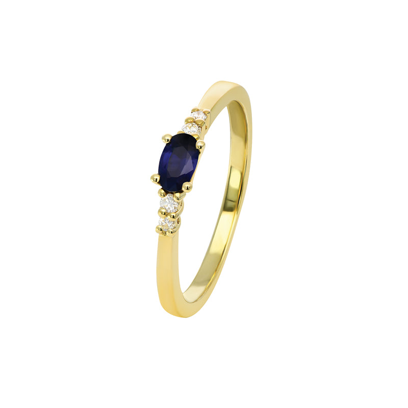 Emiliana 18ct Yellow Gold Australian Blue Sapphire Ring - Melbourne Jewellers