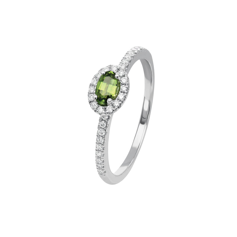 Clarissa 18ct White Gold Australian Green Sapphire Ring - Melbourne Jewellers