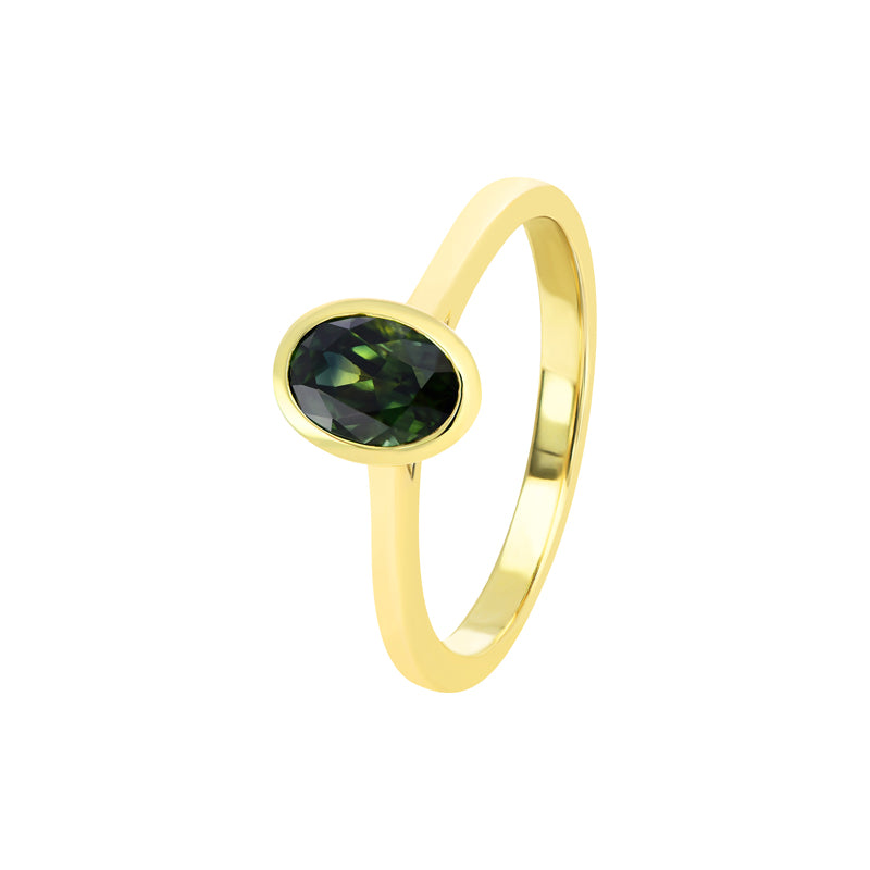 Adelia 9ct Yellow Gold Australian Parti Sapphire Ring - Melbourne Jewellers