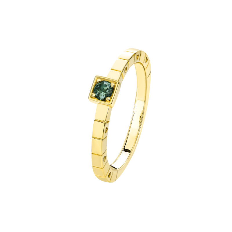 Yves 9ct Yellow Gold Australian Green Sapphire Ring - Melbourne Jewellers