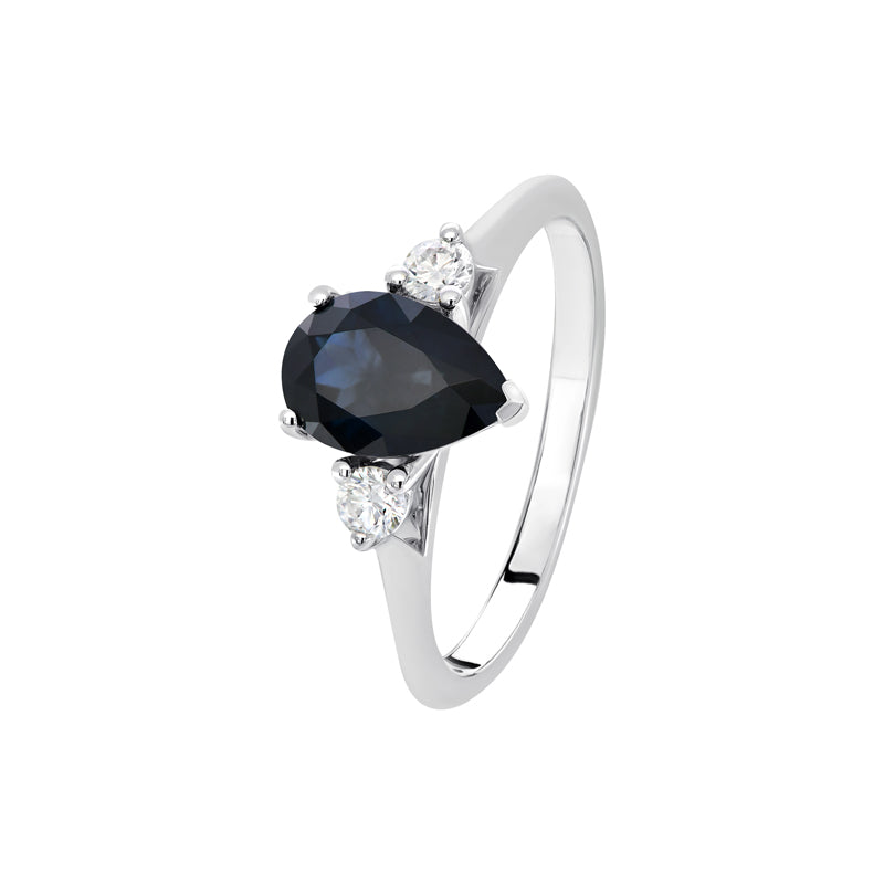 Endota 18ct White Gold Australian Teal Sapphire Ring - Melbourne Jewellers