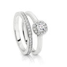 18ct WG Argyle White Diamond Halo Engagement Ring - Melbourne Jewellers