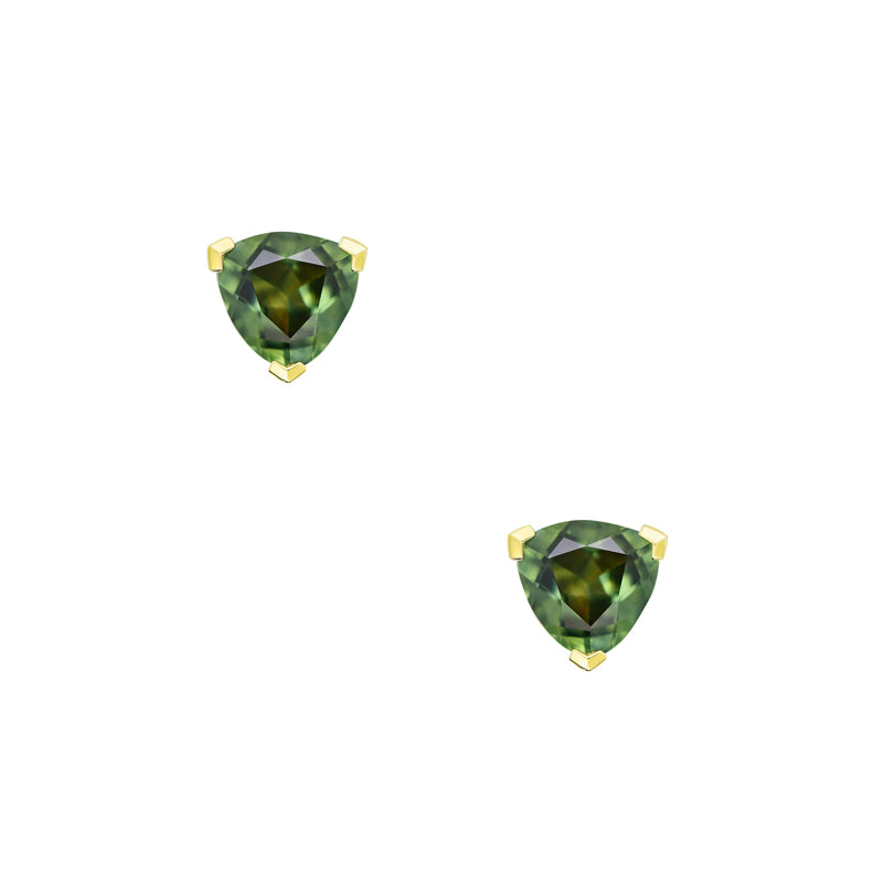 Maira 9ct Yellow Gold Australian Teal Sapphire Earrings - Melbourne Jewellers