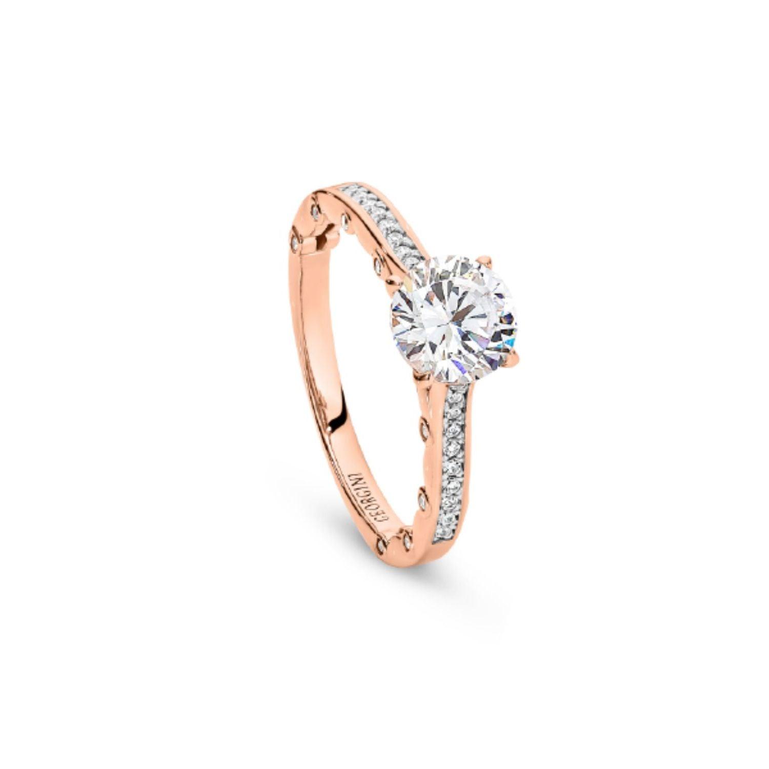 Georgini - Tiamo Rose Gold Cubic Zirconia Ring - Melbourne Jewellers