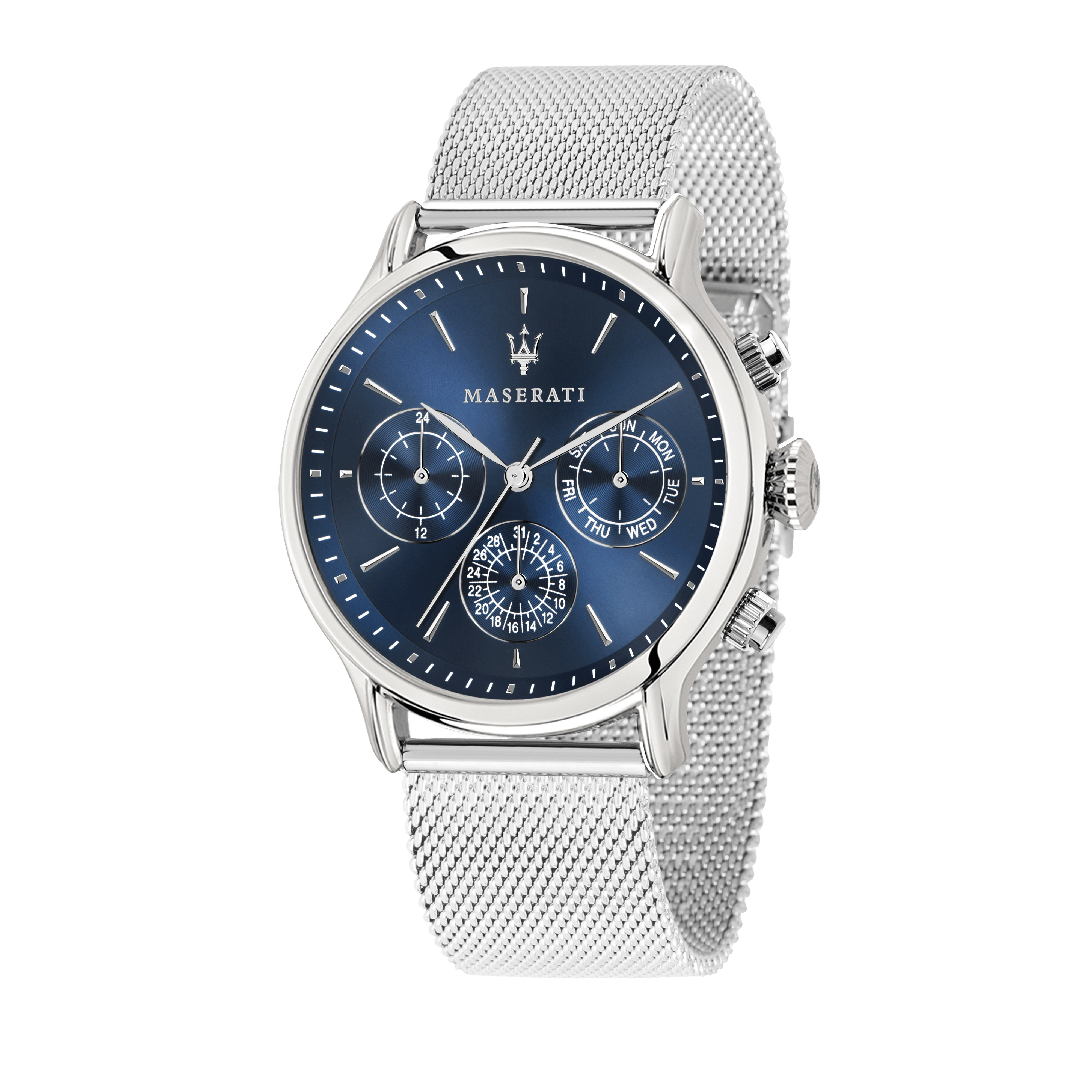 EPOCA 42mm Blue Dial SIlver Mesh Watch - Melbourne Jewellers