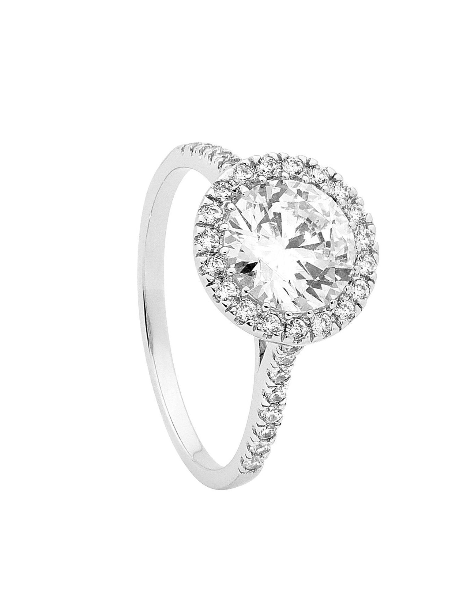 Georgini - Halo Large Sterling Silver Cubic Zirconia Ring - Melbourne Jewellers