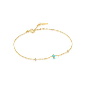 Ania Haie 14kt Gold Turquoise and White Sapphire Bracelet