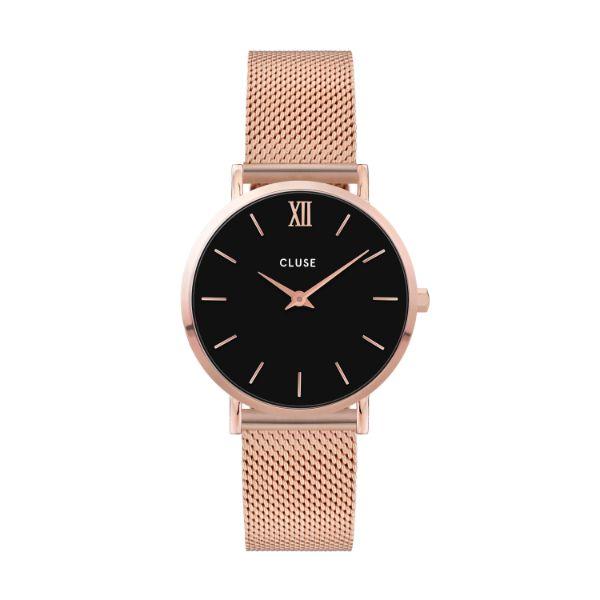 CLUSE Minuit Mesh Rose Gold/Black CW0101203003 - Melbourne Jewellers