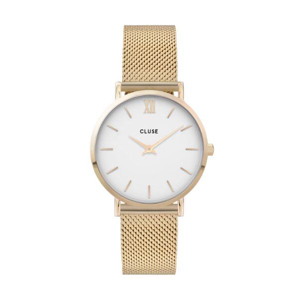 CLUSE Minuit Mesh Gold/White CW0101203007 - Melbourne Jewellers