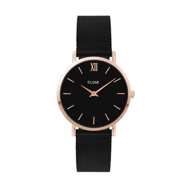 CLUSE Minuit Mesh Rose Gold Black/ Black CW0101203024 - Melbourne Jewellers