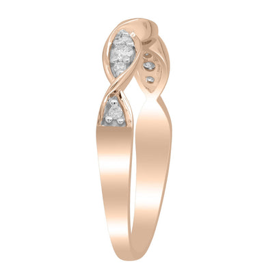 Diamond Band Ring with 0.10ct Diamonds in 9K Rose Gold