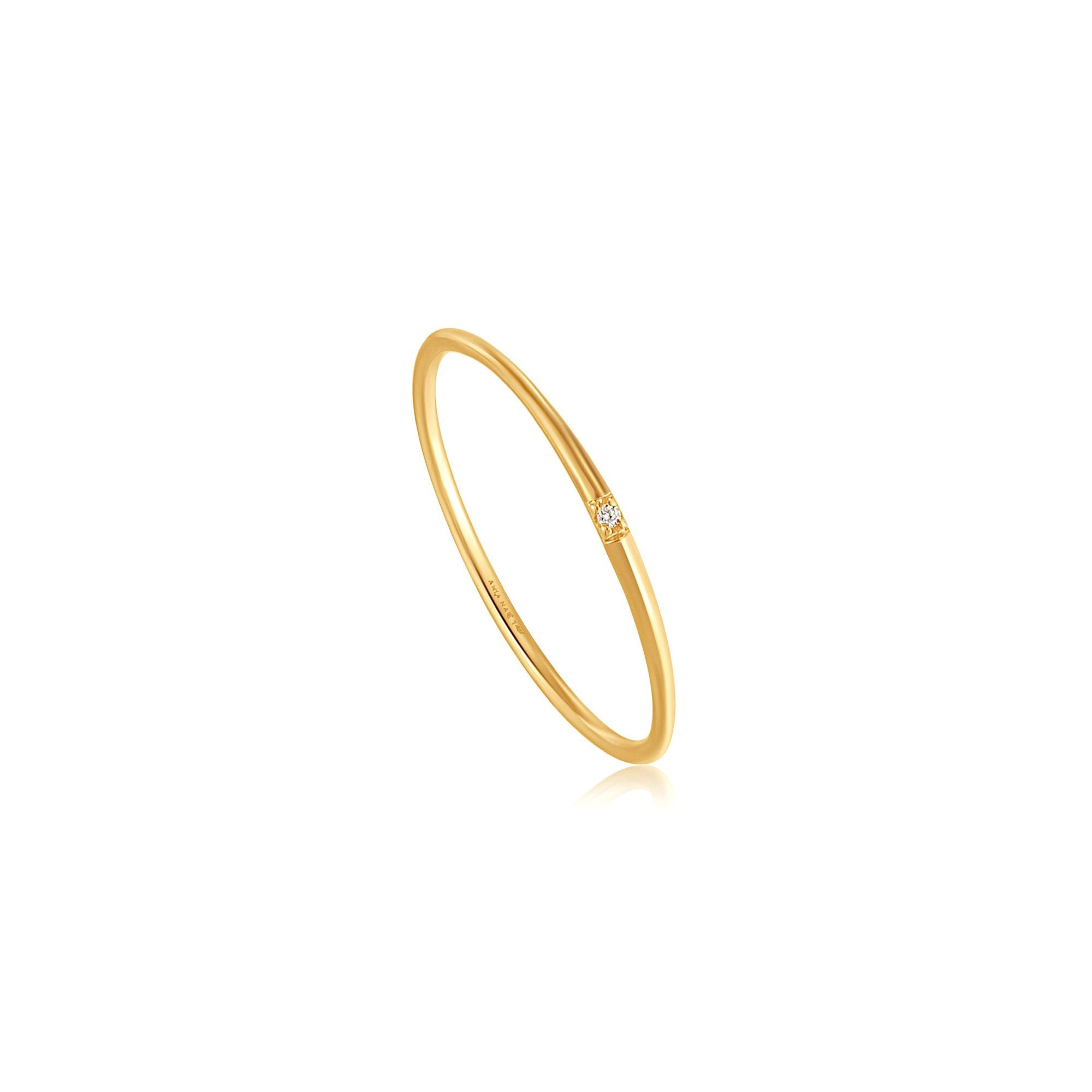 Ania Haie 14kt Gold Fine Band Natural Diamond Ring