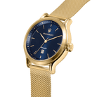 EPOCA 42mm Blue Dial Gold Mesh Watch - Melbourne Jewellers